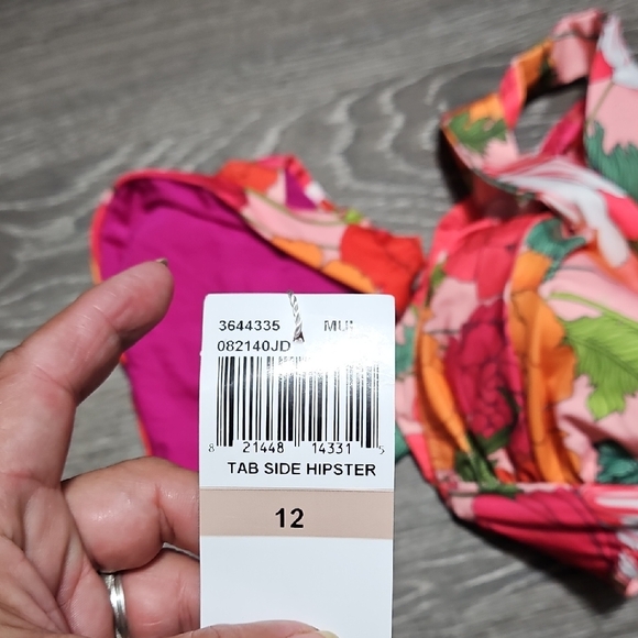 Trina Turk Pink Orange Floral Tankini Bikini Set - Picture 7 of 7